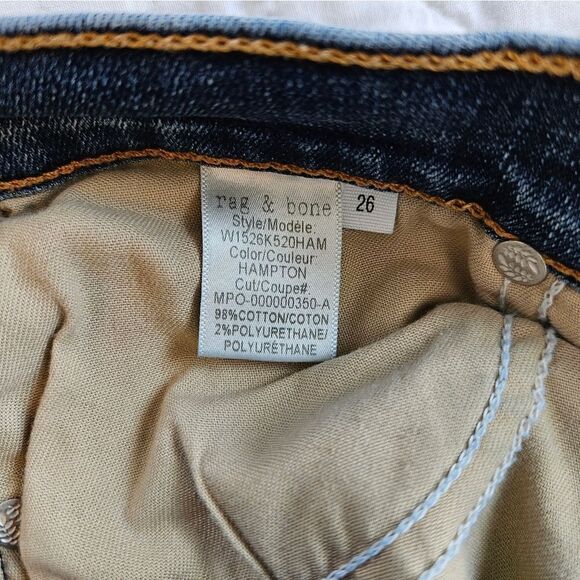 Rag & Bone Cate Mid-Rise Ankle Skinny Fray Step Hem Jeans in Hampton Wash 26 - Picture 13 of 15